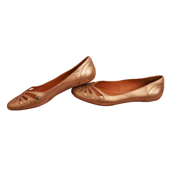 Aerin Atria gold flats size 8.5 M pointed toe cut-outs - Picture 6 of 6